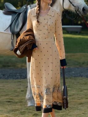 Simple Retro Elizabeth Retro Printed Dress